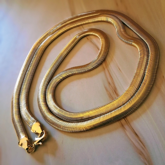 💥 18K Gold-Plated Snake Chain Necklace - 24 Inch - Picture 7 of 9